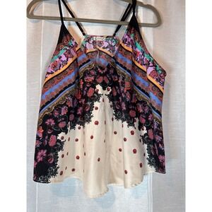 Intimately Free People Tank Top Multicolor Floral Print Cami size L